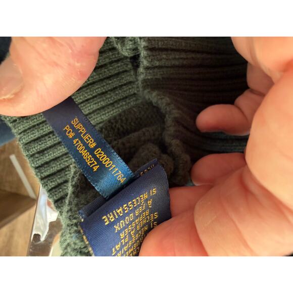 Polo Ralph Lauren Men's Mock Neck 3 Button Sweater Dark Green Size Medium - Picture 7 of 8